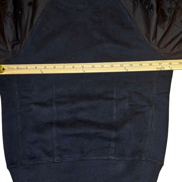 Thakoon Black Ballon Eyelet Sleeve Sweatshirt Size XS - Picture 6 of 9